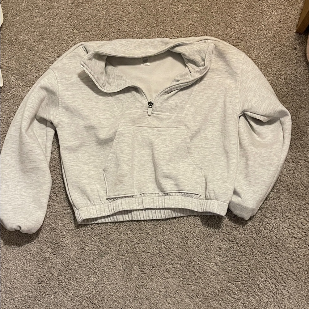Gray Quarter-Zip Sweatshirt
